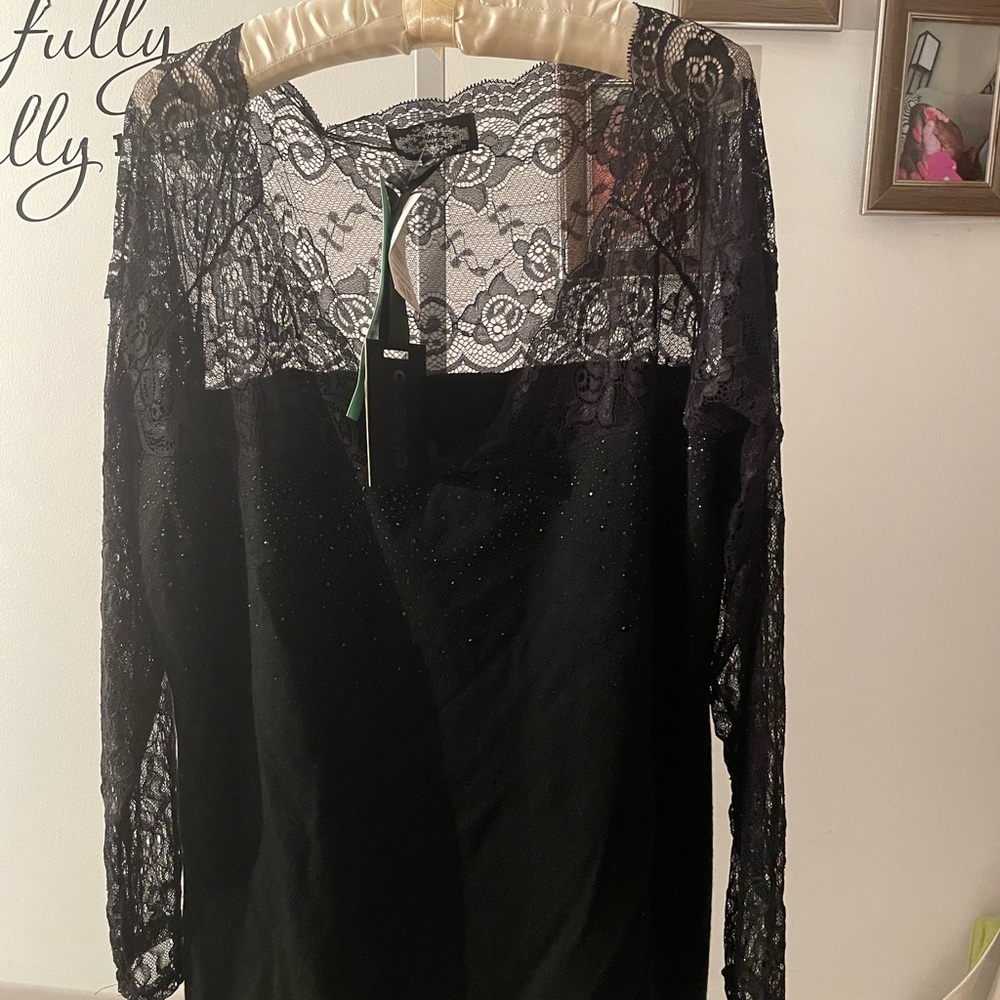 Elegant Black Lace Women Top